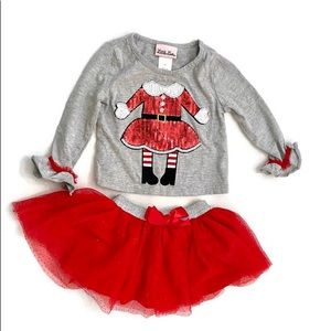 Sale❗️Girls Christmas long sleeve and TuTu set
